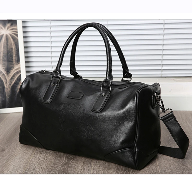 Trendy Cross-body Bag Men's Leather Handbag Exercise And Fitness Shoulder Bag Large Capacity Traveling Bag Luggage Bag