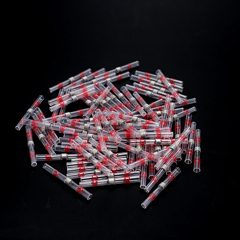 100 шт. электрические термоусадочные стыковые соединители для