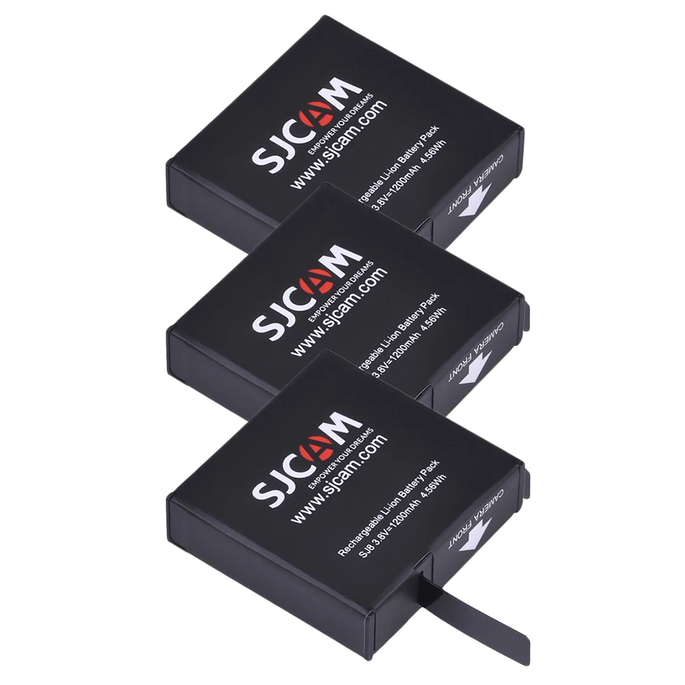 3 шт. 1200 мАч оригинальный SJCAM SJ8 8 в перезаряжаемый аккумулятор для камеры Pro/SJ8 Plus/SJ8