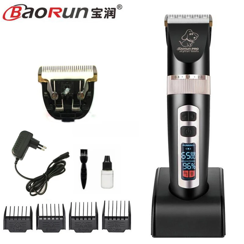 Add 1pc blade BAORUN P9 профессиональная машинка для стрижки животных, собак, триммер для стрижки домашних животных, триммер для кошек, электрические ножницы, машинка для стрижки - Цвет: Add 1pc blade
