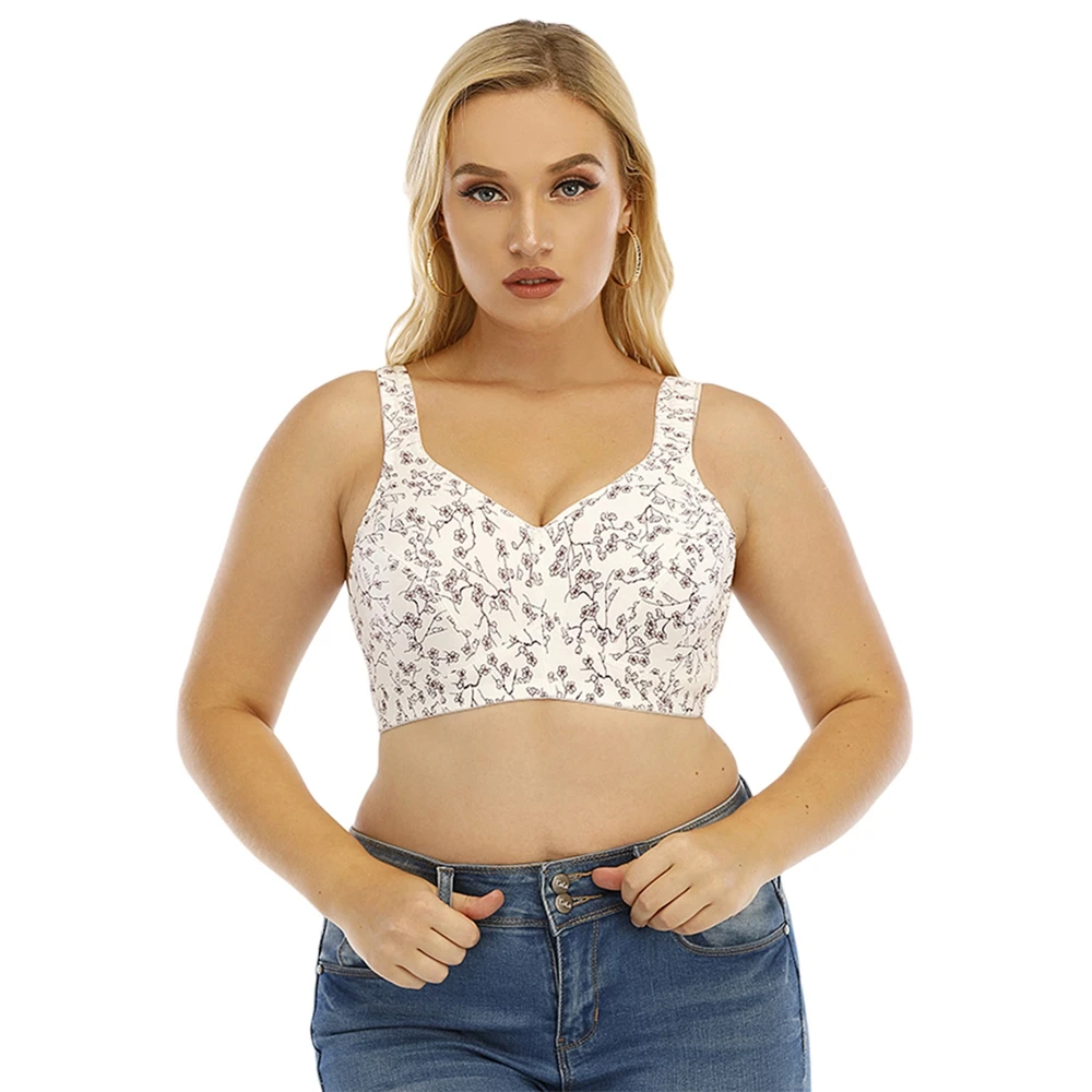 

Спортивные бюстгальтеры больших размеров с принтом, бесшовный бюстгальтер для активного отдыха, нижнее белье с эффектом пуш-ап, мягкая одеж...