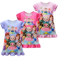 lovely family tv series cocomelon t shirt kids nightgown children candy color sweet vest dresses toddler boys summer sleepwear