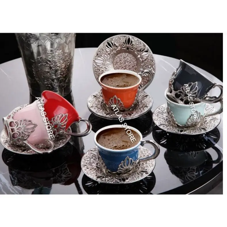 

Турецкий кофе с рисунком, цветная окрашенная чашка, 18 шт., кофейный набор на 6 персон