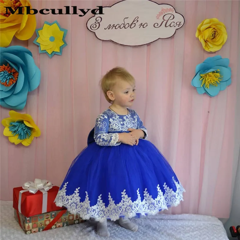 Mbcullyd бальное платье для девочек Цветочное 2020 с длинным рукавом Королевского