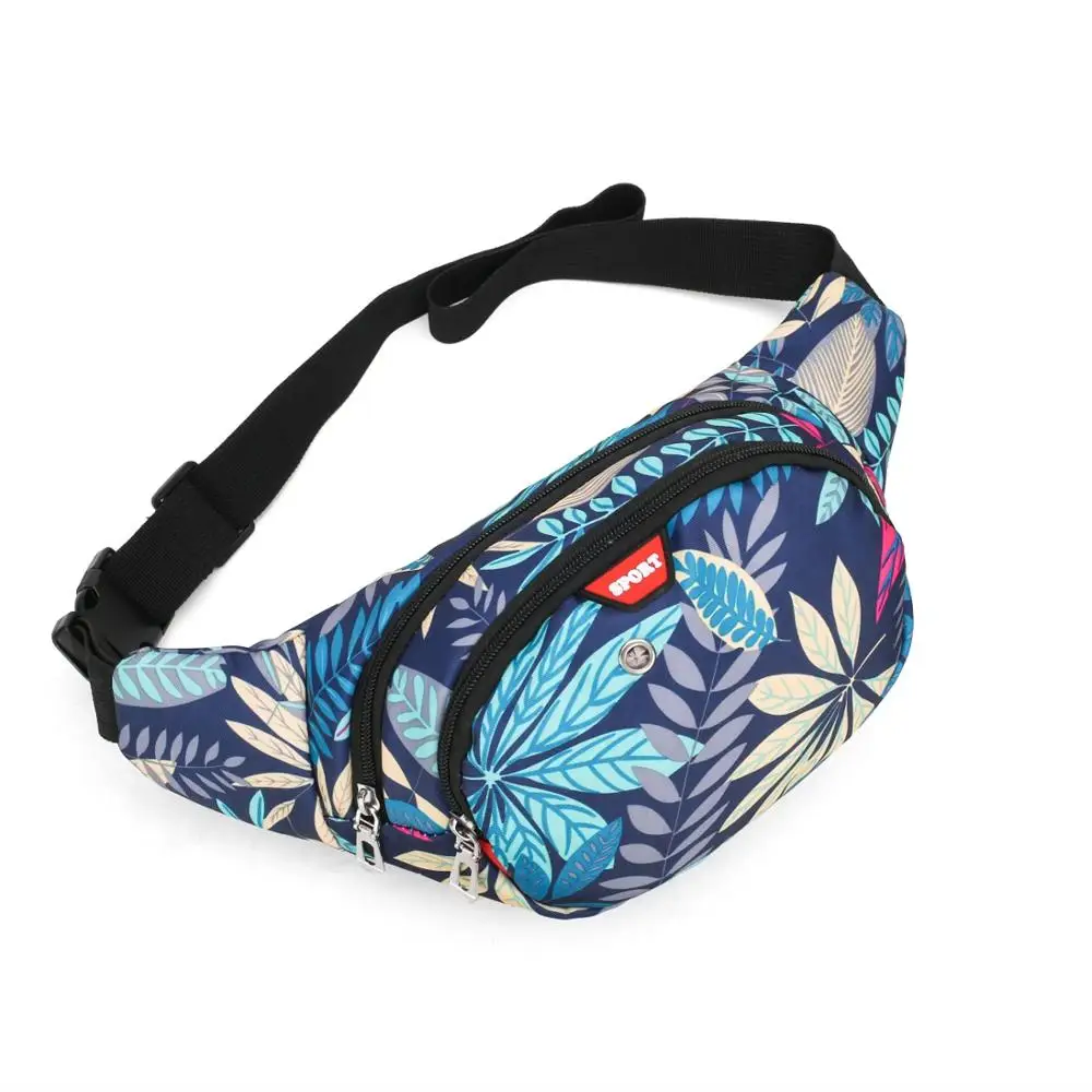 Поясная Сумка унисекс с принтом листьев пальмы звездного неба Холщовый кошелек