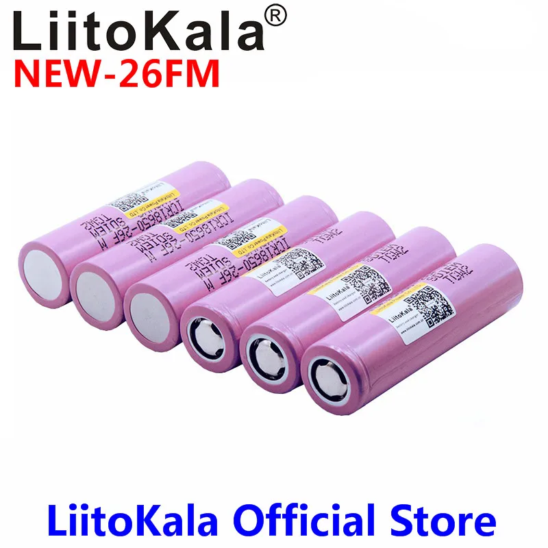 Liitokala новый 100% оригинальный 18650 2600 мАч аккумулятор ICR1865026FM литий ионный 3 7 В