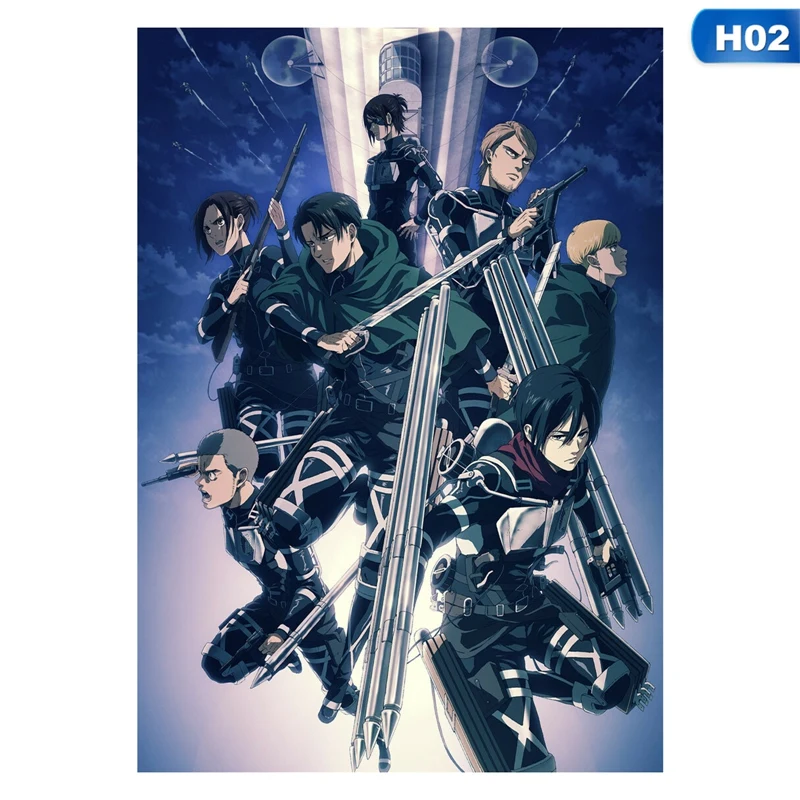 Плакаты из крафт-бумаги атака на Титанов японское аниме четкое изображение