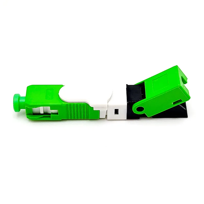 Export to Brazil Europe SC APC Optical Fiber Connector Green APC Rubber-covered Wire Fiber Optic Quick Connector 100PCS/LOT