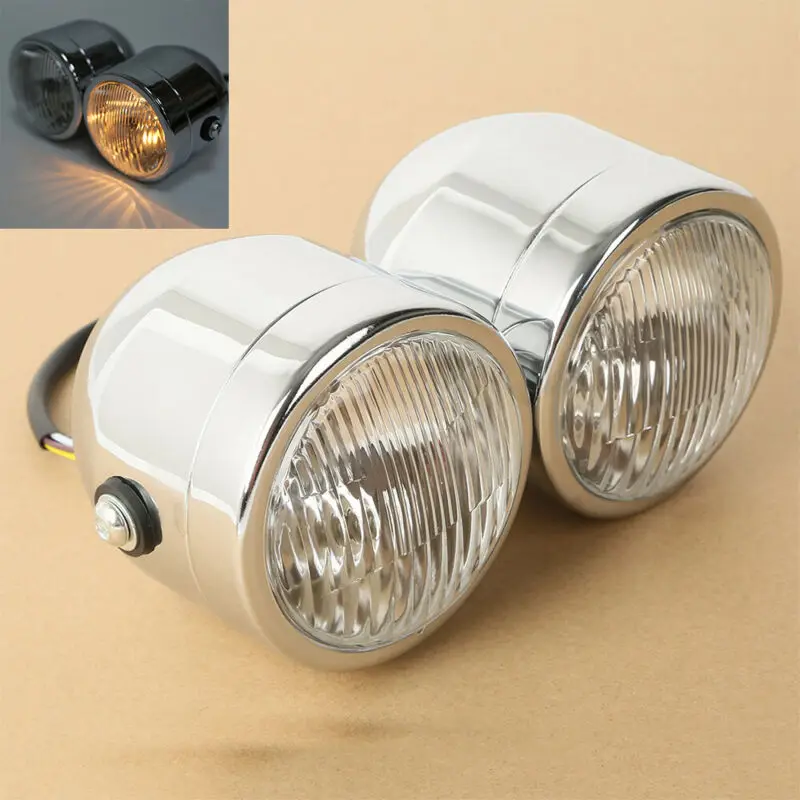 Двойная Передняя фара 12 В двойная передняя с кронштейном для уличных бойцов