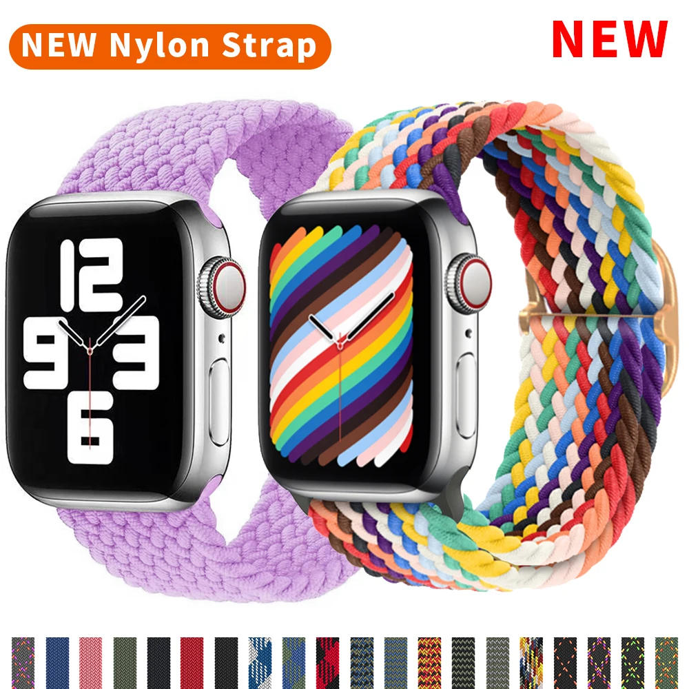 

Scrunchie Strap for Apple watch band 41mm 44mm 45mm 40mm 38mm 42mm Elastic Nylon solo Loop bracelet iWatch series 3 4 5 6 se 7