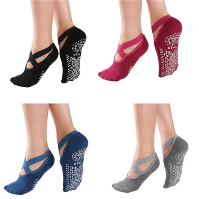 

Женские нескользящие носки, носки для пилатеса, женские напольные носки с ремешками, универсальные для всех сезонов
