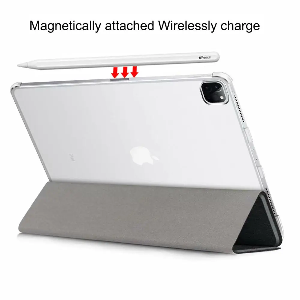 

Leather Case for iPad Pro 12.9 2020 4th Generation Cover Ultra Slim Magnetic Trifold Smart Tablet Case For iPad Pro 12.9'' 2018