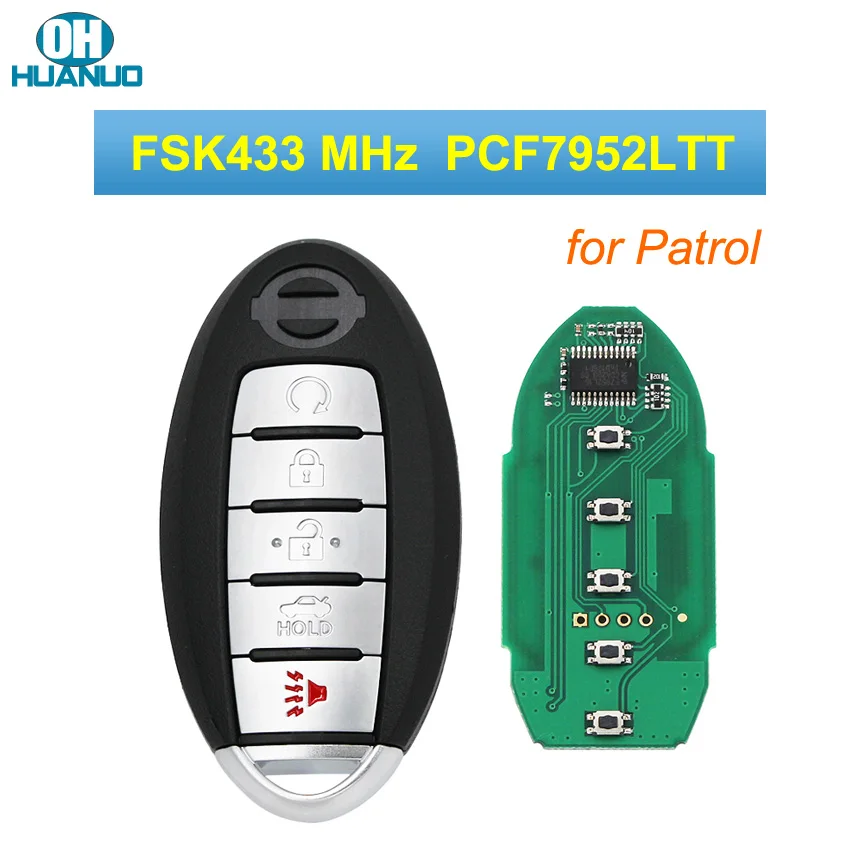 4 + 1/5 кнопочный умный дистанционный Автомобильный ключ FSK 433 МГц с чипом PCF7952LTT для