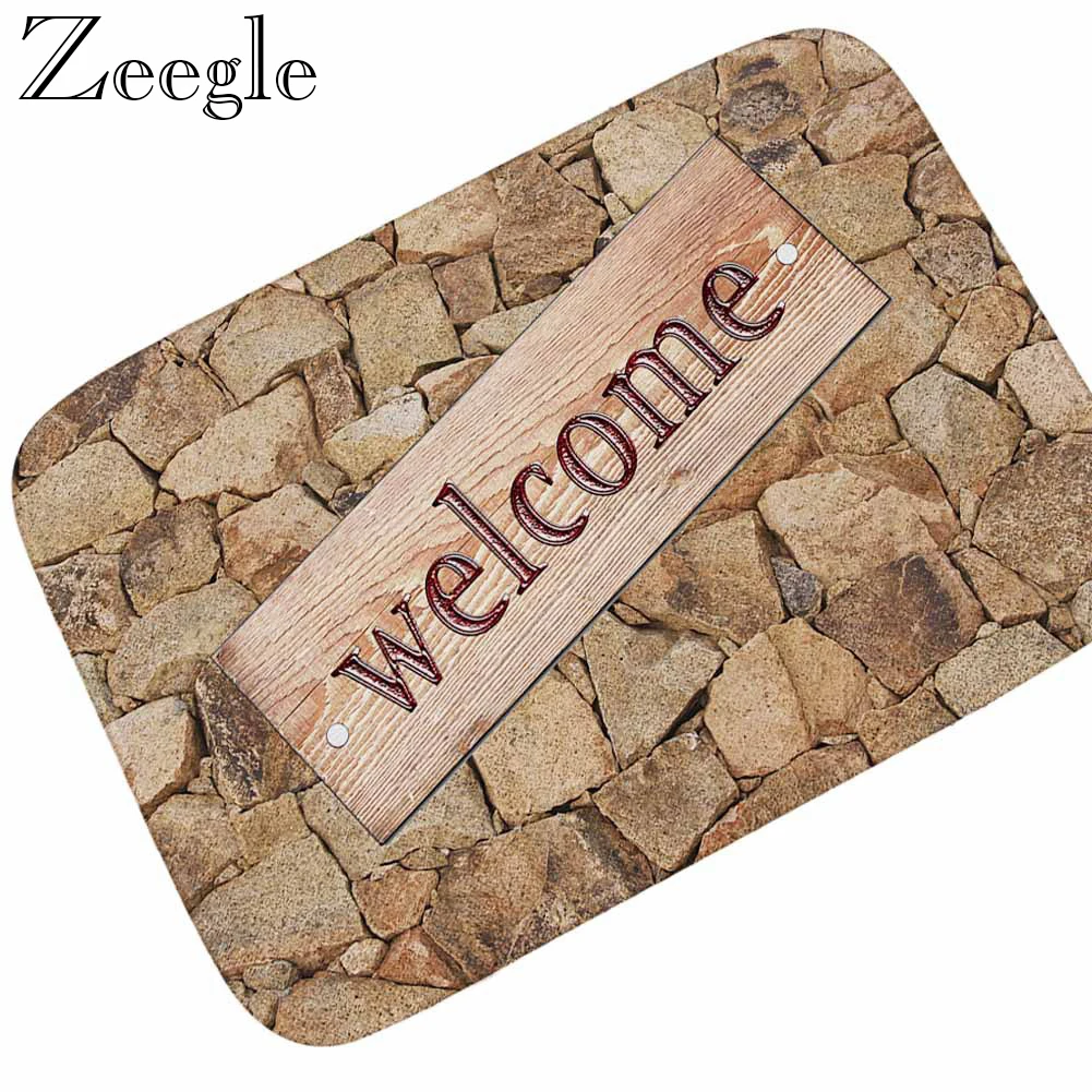 

Zeegle Door Mat Flannel Floor Mat Doormat Non-slip Bathroom Carpet Outdoor Rug Soft Indoor Mat Absorbent Foot Rug Hallway Carpet