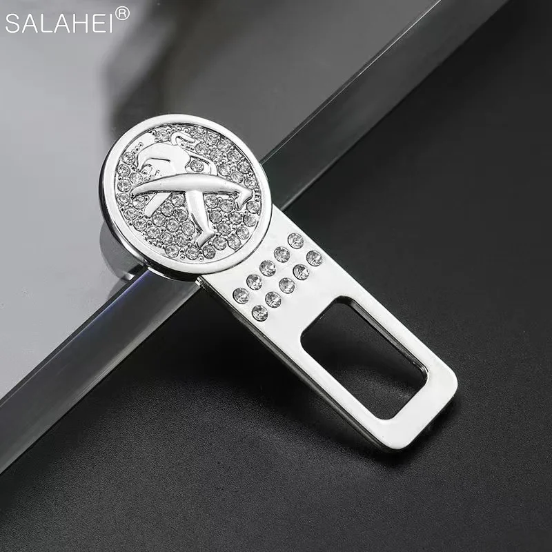 

Car Safety Seat Belt Buckle Clip with Diamond Auto Emblem Socket Lock For Peugeot 207 3008 5008 GT 2008 508 408 307 Accessories