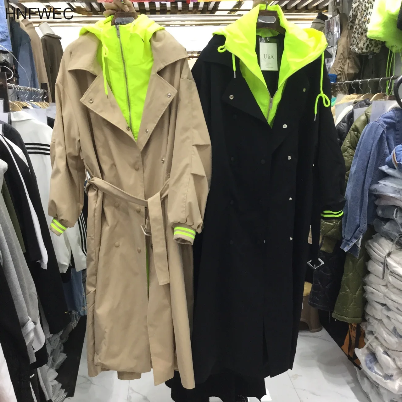 

Korean Style Trench Coat for Women 2020 Spring New Wild Casual Ladies Windbreaker Hooded Women Clothing Cotton V956