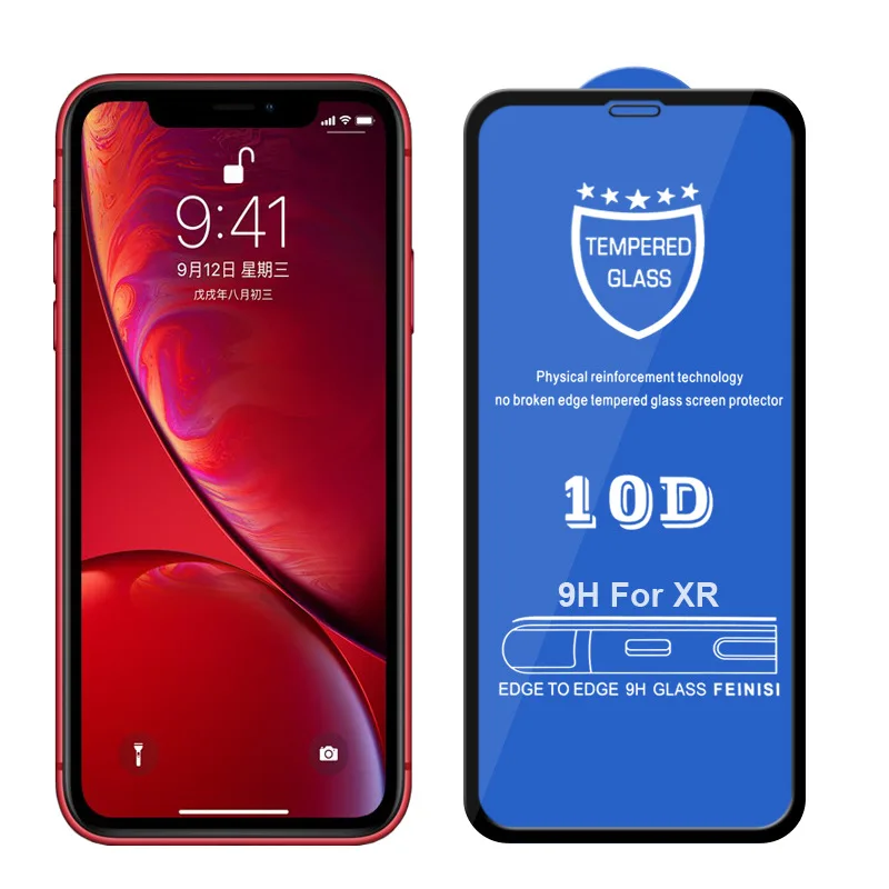 10 шт. 10D закаленное стекло для iPhone 12 Mini 11 Pro Max XS XR X 8 7 6 6S Plus SE полное покрытие