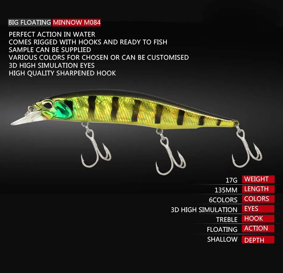 Jerkbait 120 мм 17 г приманка для рыбалки окунь окуня щуки морский форель морской блесна