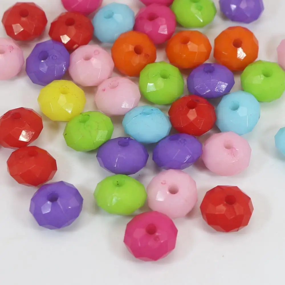100 смешанных бисерных акриловых бусин Rondelle 8x12 мм | Украшения и аксессуары