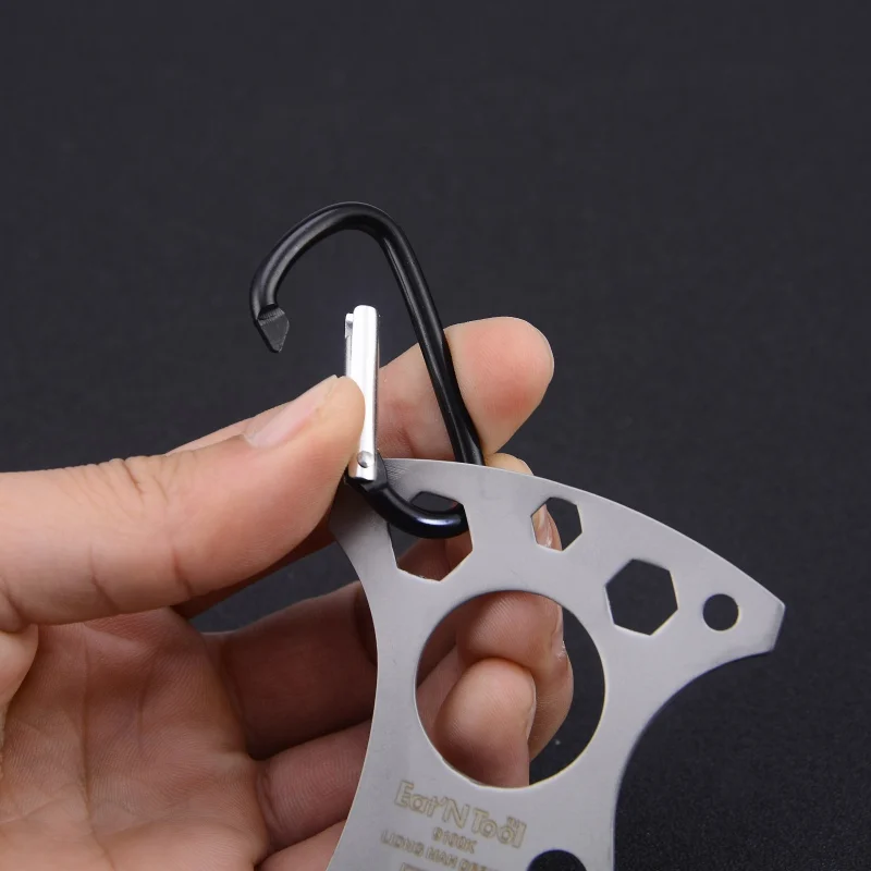 Outdoor Camping Portable Multi Functional Travel Kits Carabiner Screwdriver Fork Spoon EDC Tool Wrench 3 Hex Heads Bottle Opener | Спорт и