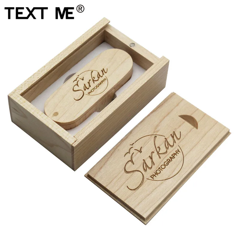 TEXT ME 5 цветов деревянный + коробка логотип Фотография Печать usb флэш-накопитель 4