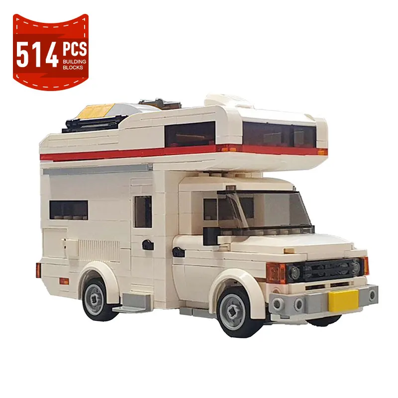 

Moc Technical Car Transit MK2 Camper Car Bricks City Road Caravan Street View Friend Picnic Car RV Building Blocks Toys for Boys