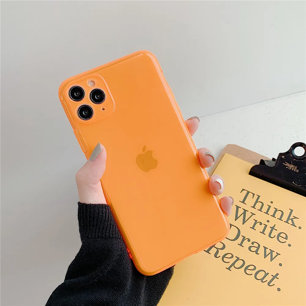 FLYKYLIN неоновый флуоресцентный цветной чехол для iphone 11 Pro Max SE 2 Huawei P30 P20 Lite P40 милый