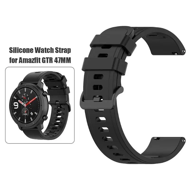 22 мм силиконовый ремешок для наручных часов ремень Amazfit GTR 47 мм/Pace/Stratos спортивные