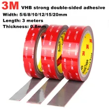 3M Super Strong Double Side Acrylic Foam Tape Anti-Sunburn Temperature Non-Track Acrylic Adhesive For Car DIY Crafts Home Deco