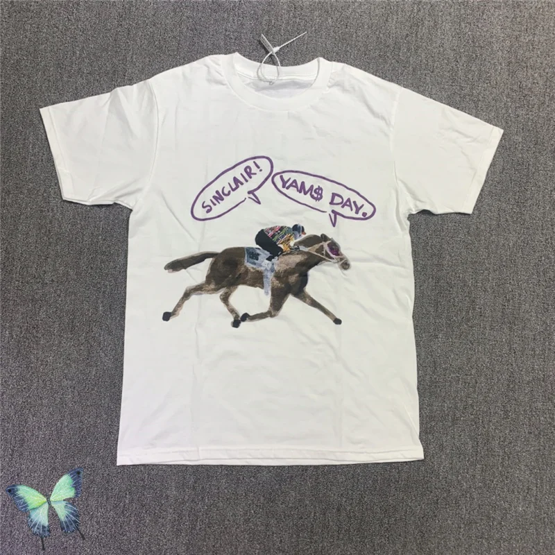 

Asap Rocky T-shirt Yams Day Horse Men Tops Tees ASAP T Shirt 2021 High Quality Couple Clothes