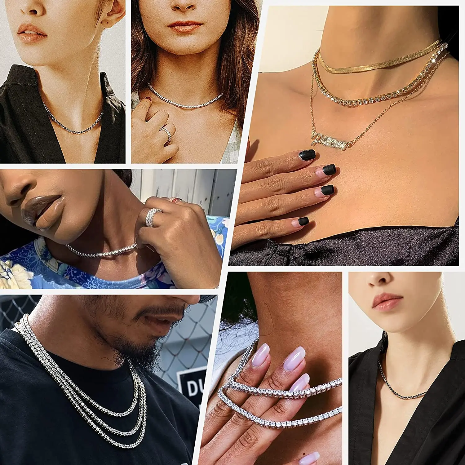 Ожерелье из теннисной цепи с фианитом 3 мм