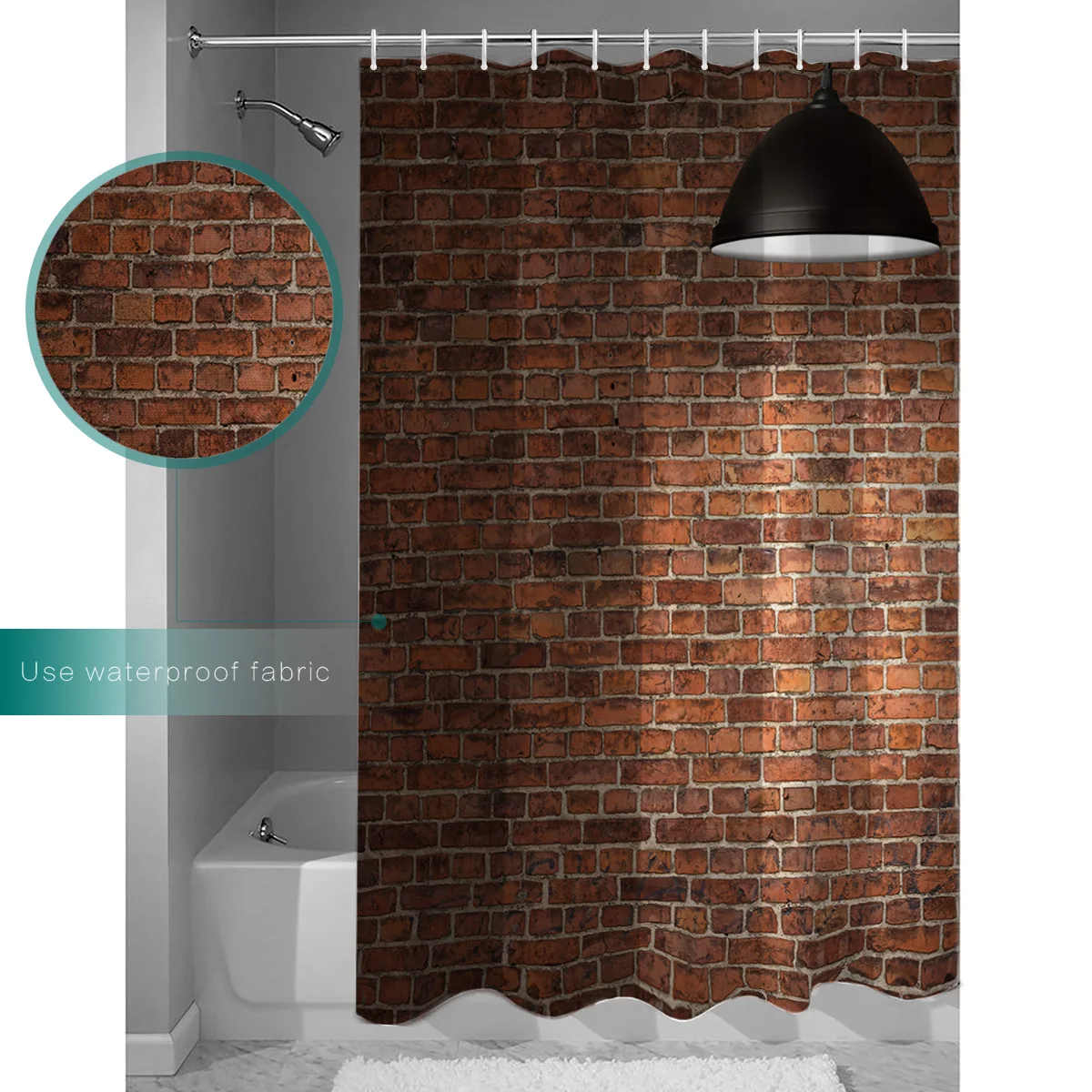 DEARHOUSE занавеска для душа красная кирпичная стена фон дизайн ткань декор ванной