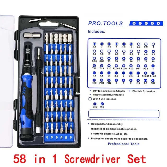 

58 in 1 Magnetic Driver Kit Precision Screwdriver Set Multifunctional Repair Tools Kit For Phone Tablet Watch Computer