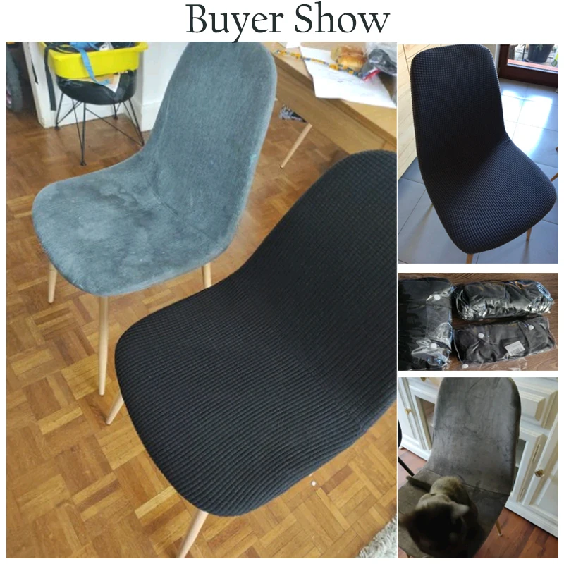 

Seat Cover For Eames Chair Washable Removable Armless Shell Chair Cover Banquet Home Hotel Slipcover Seat Case