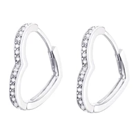 cubic zirconia small heart hoop earrings for women gold round cute heart circle earring party gift womens jewelry 2021 new