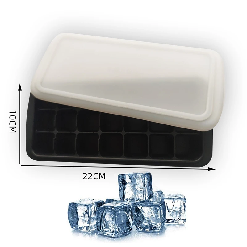 

Ice Square Trays Set of 4, Silicone Ice Maker for Whiskey Cocktail Beverages Juice 21 Cavity Large Square Reusable