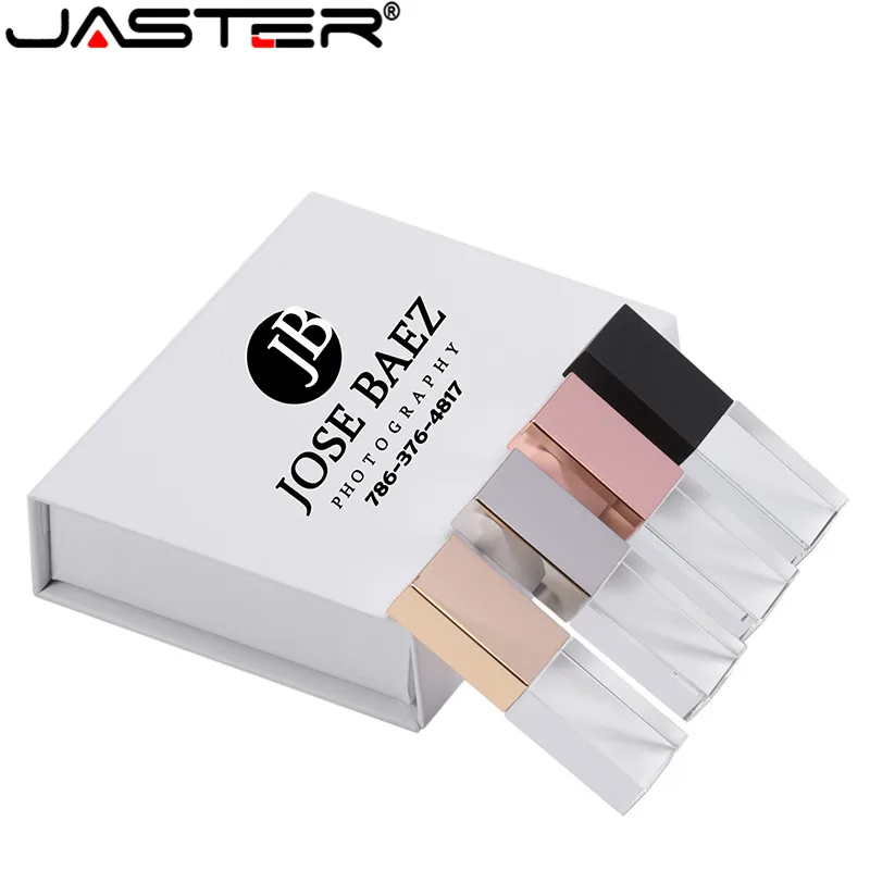 JASTER-lápiz USB de vidrio transparente para logotipo de coche, pendrive usb de 4GB, 8GB, 16GB, 32GB y 64GB, regalo para coche