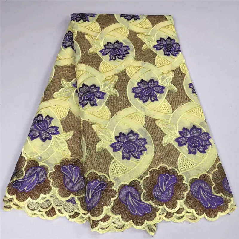 

Swiss Voile Lace In Switzerland 2020 High Quality African Dry Lace Fabric 100% Punch Holes Cotton Lace For Party y20-25