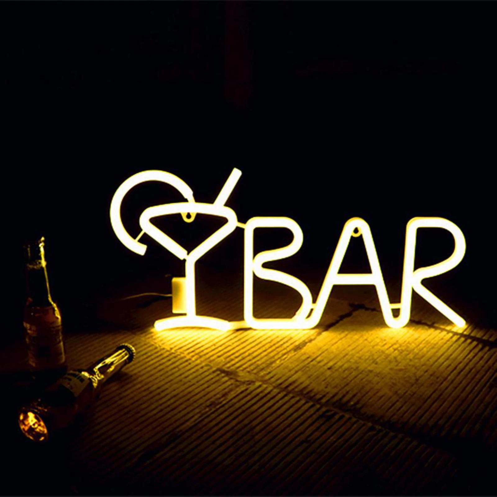 

USB/Battery Powered BAR LED Neon Light Signs Wall ing Lamp for Home