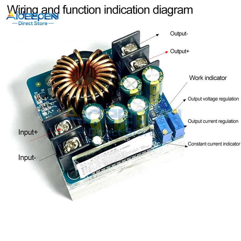 

DC 400W 15A Step-down Buck Converter Constant Current Power Supply LED Driver 10.5-60V to 0-45V Voltage Charger Step down Module