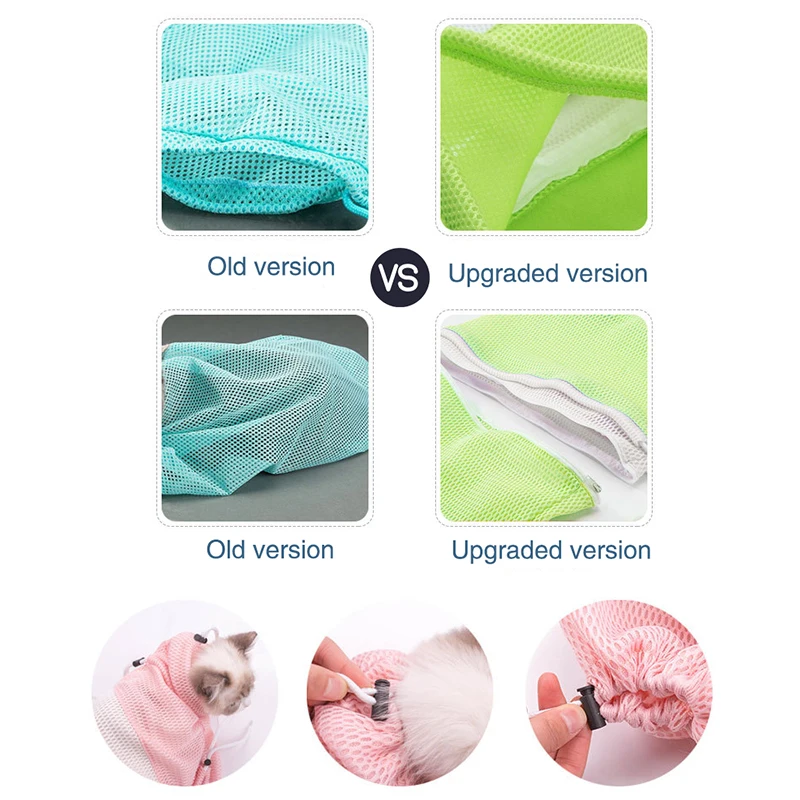 Cat Grooming Bag Bathing Shower Mesh Adjustable Puppy Dog Cleaning Washing Bags Scratch & Biting Resisted for Nail Trimming | Дом и сад