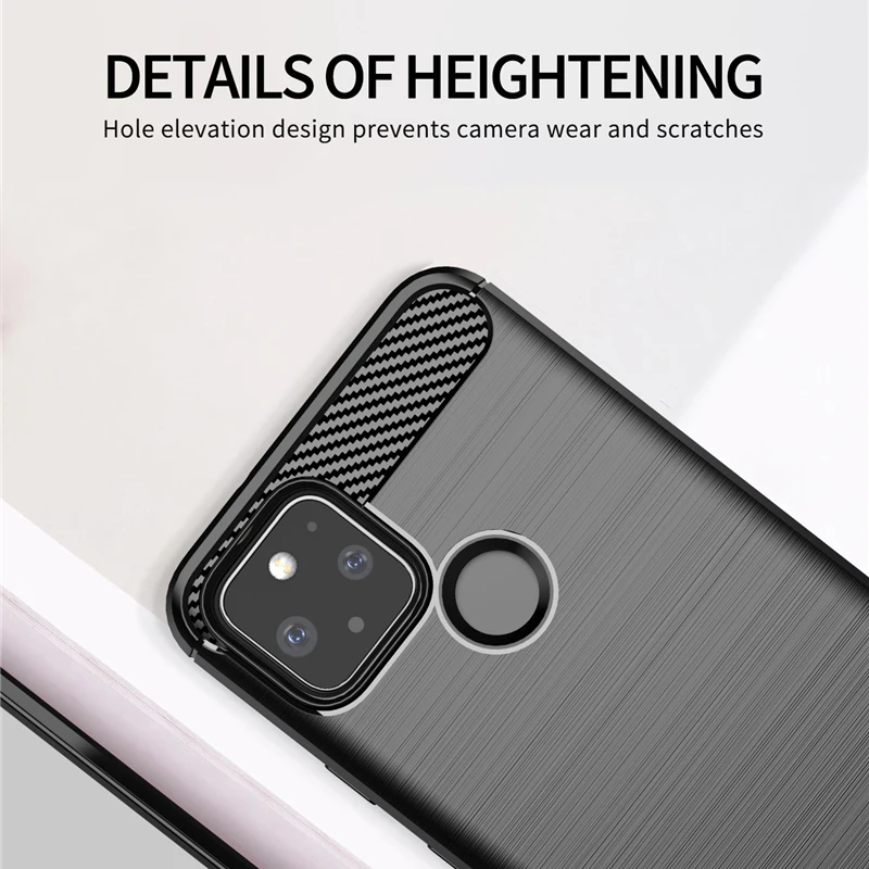 For Google Pixel 5A Case Google Pixel 4A 5G Carbon Fiber Shockproof Anti-knock Silicone Cover for Google Pixel 5XL Case for 4XL