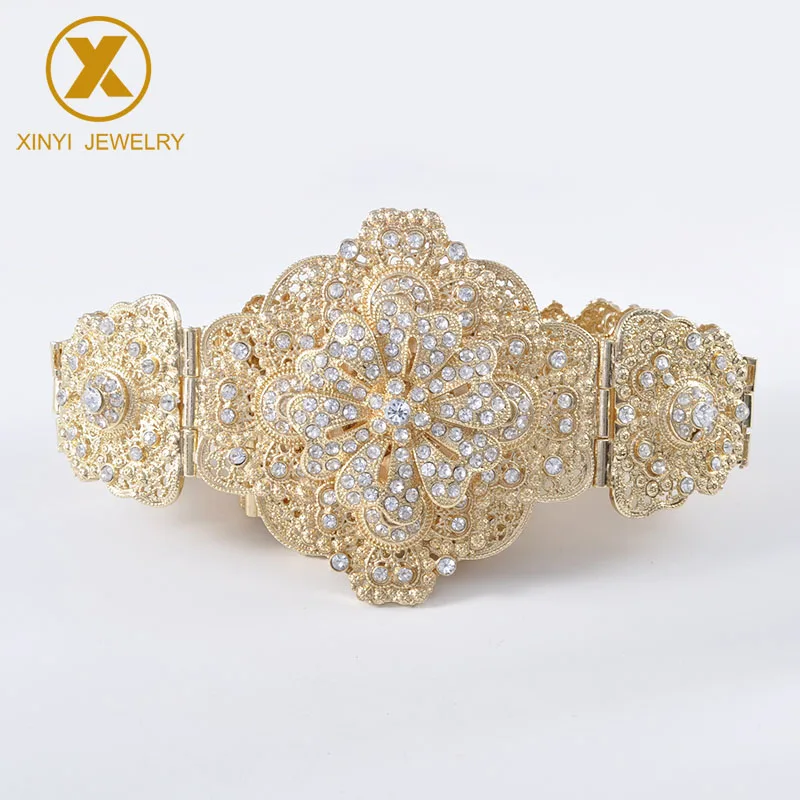 Turkish style retro royal men and women common court carved flowers metal jewelry belt