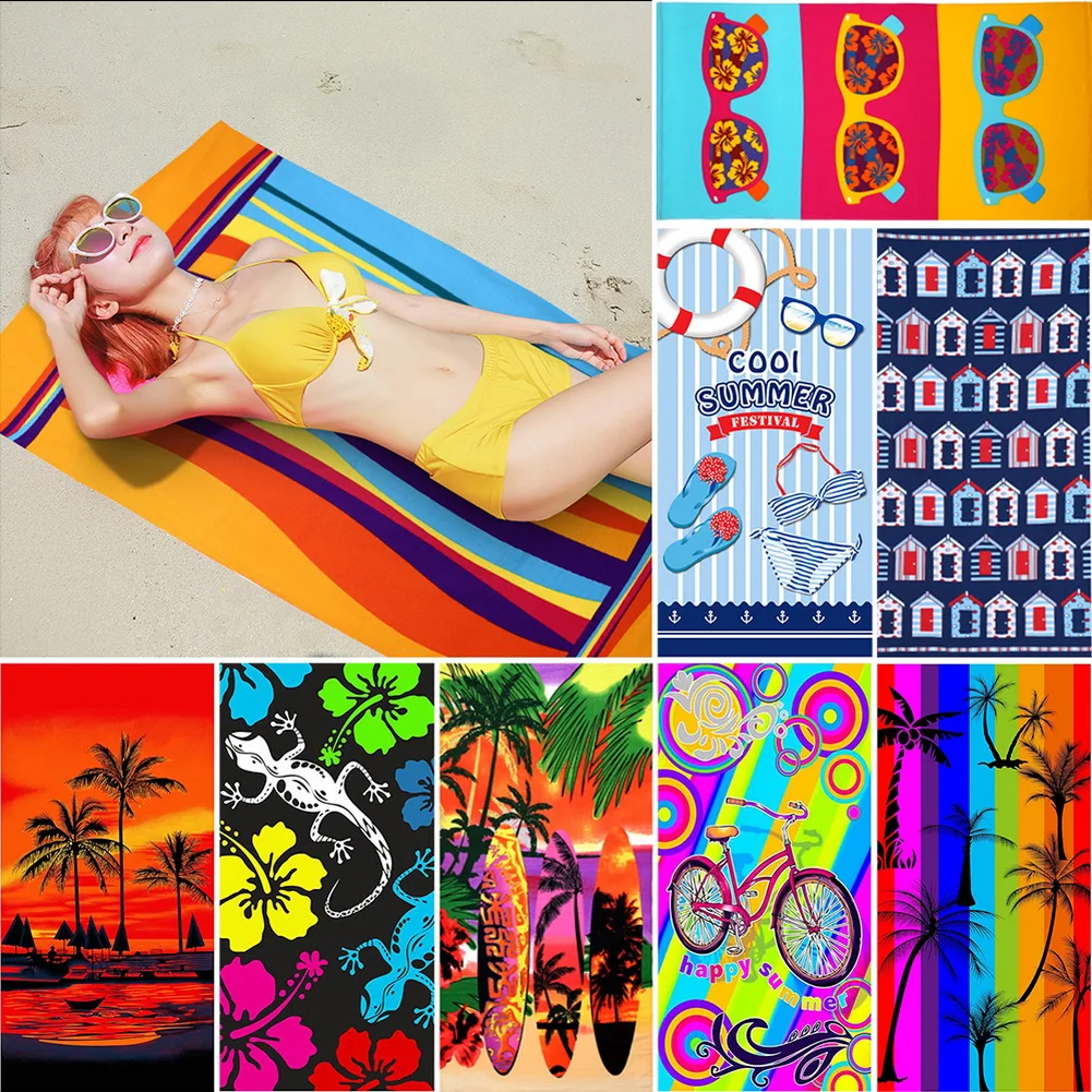 NewPrinted в полоску из микрофибры быстросохнущие пляжное полотенце для путешествий