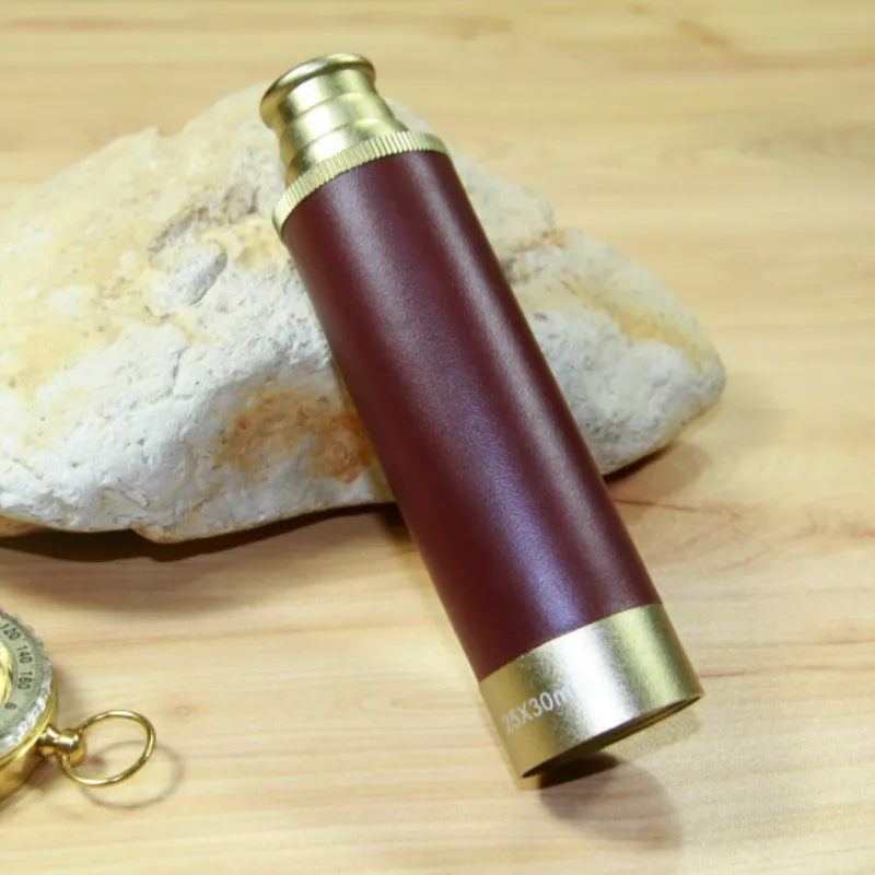 Монокулярный телескоп кожаный пират 25x30 бинокль три секции тянущийся охотничий