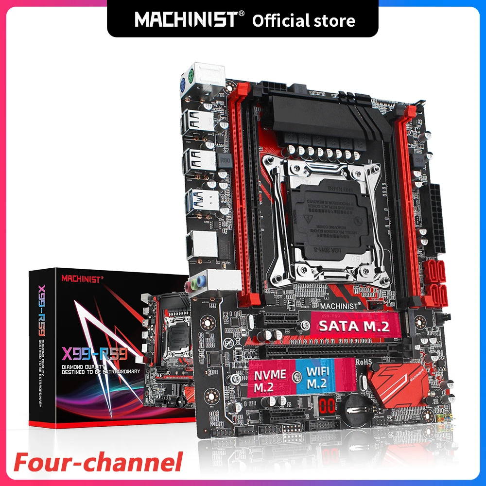 Материнская плата Machinist X99 с поддержкой LGA 2011-3 Xeon E5 V3 V4 CPU DDR4 ECC Memory SATA M.2 PCI-E Slot X99-RS9