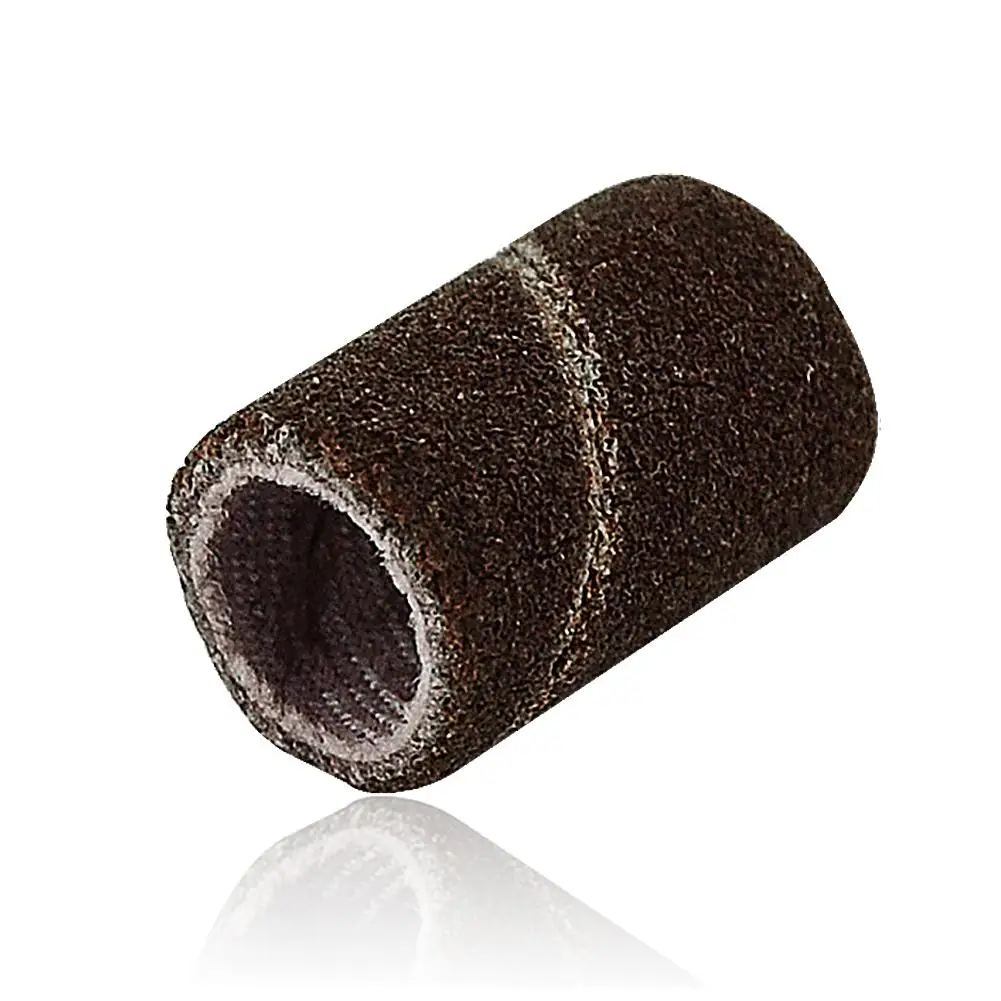 

50pcs/lot Mounted Cylindrical Grinding Heads Abrasive Sleeves Sanding Bands 80# 120# 180# For Nail Drill Manicure Tools