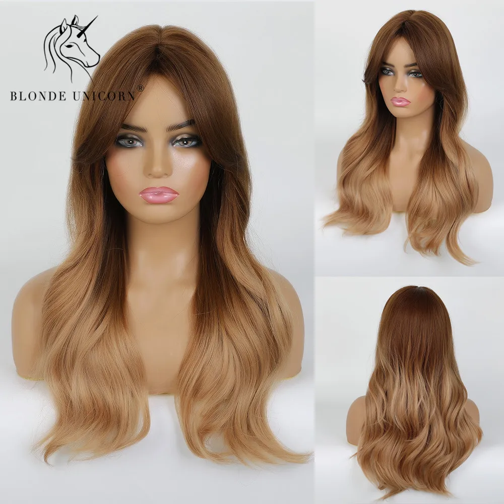 Парик для женщин синтетические натуральные длинные волосы с светлыми