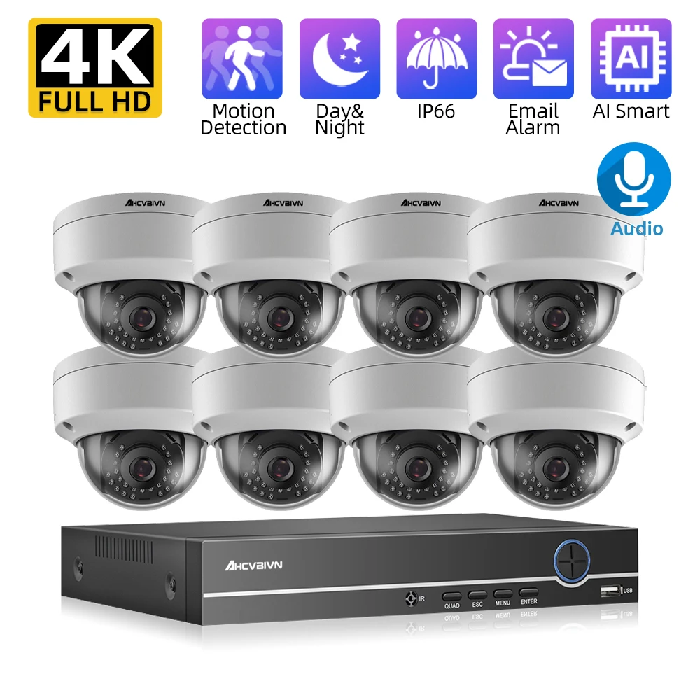 

Система видеонаблюдения 4K Ultra HD, 8 Мп, H.265, 6 каналов, 8 каналов, POE, NVR, комплект наружных металлических купольных IP-камер видеонаблюдения, Xmeye