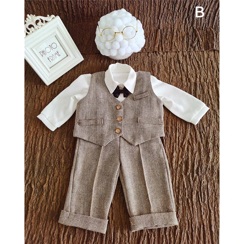 Baby Infant Photography Cotumes Grandma Grandpa's Outfits Photo Clothing Sets Old Man Lady Wig Hat Gentleman Cosplay Suit |